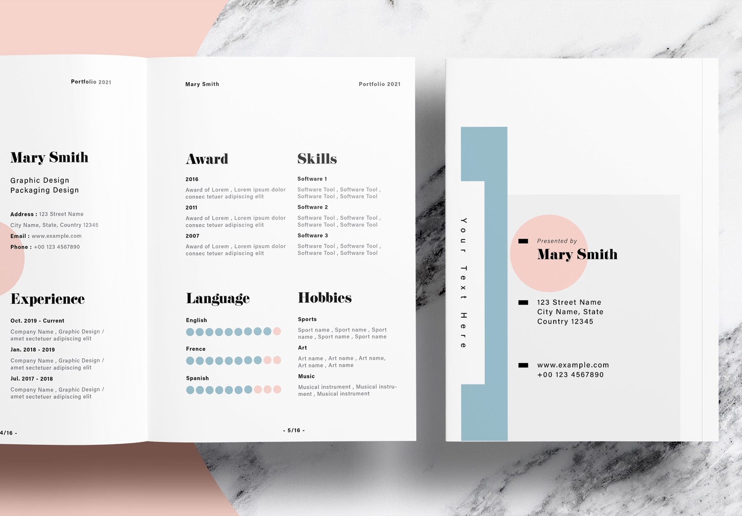 Free-InDesign-Minimalist-Portfolio-Layout-Template-with-Pink-and-Blue-Accents