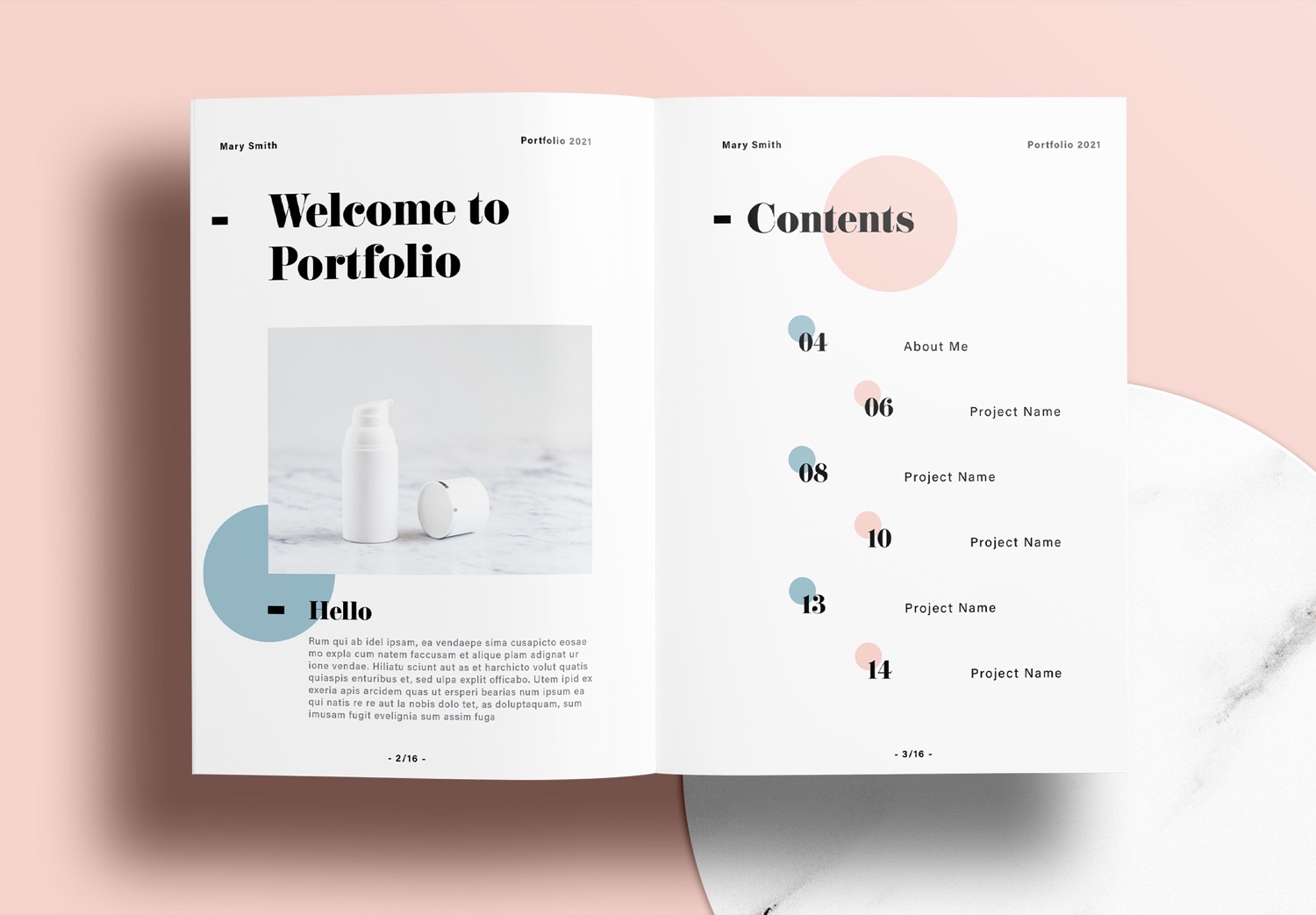 Free-InDesign-Minimalist-Portfolio-Layout-Template-with-Pink-and-Blue-Accents