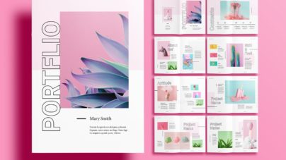 Free InDesign Pink Portfolio Templates