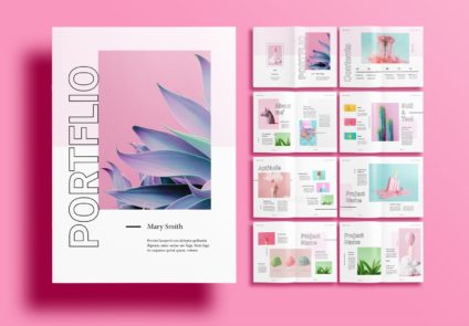 Free InDesign Pink Portfolio Templates