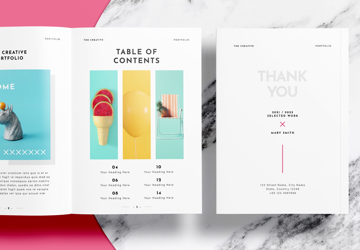 Free-InDesign-Modern-Pink-Portfolio-Layout-Template