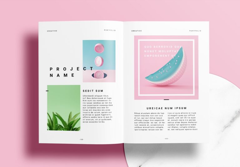 Free InDesign Pink Portfolio Layout Templates