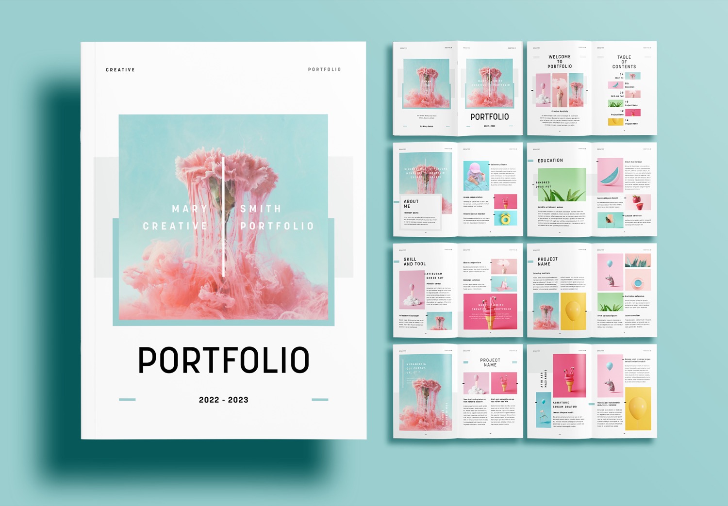 Free-InDesign-Green-Portfolio-Layout-Templates