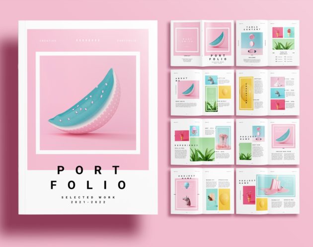 Free-InDesign-Pink-Portfolio-Layout-Templates