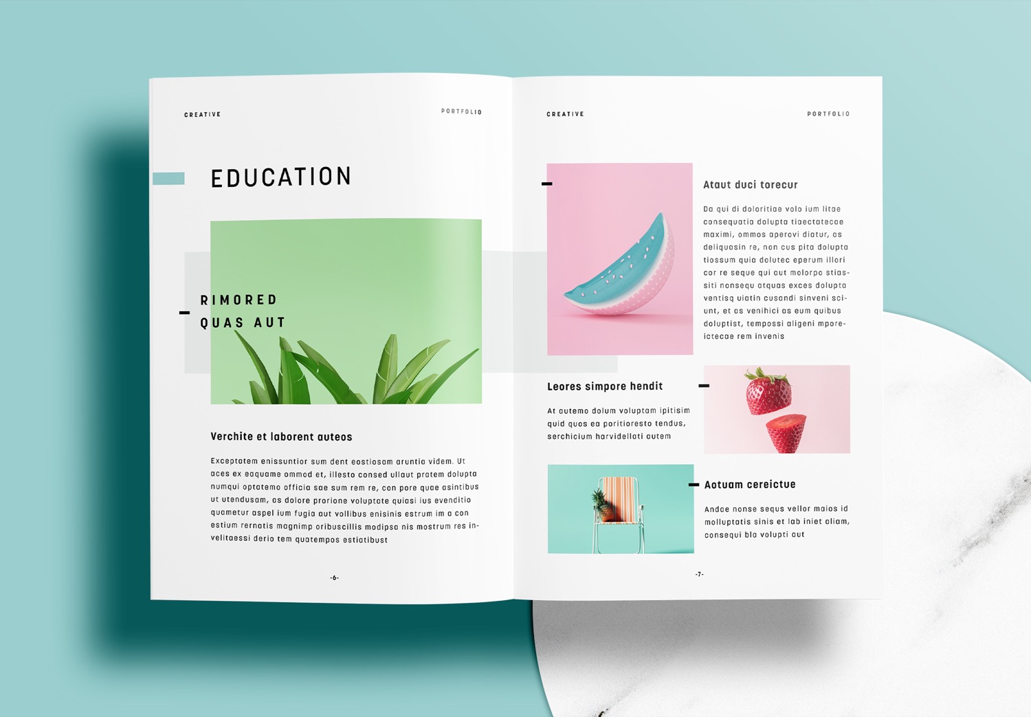 Free-InDesign-Green-Portfolio-Layout-Templates