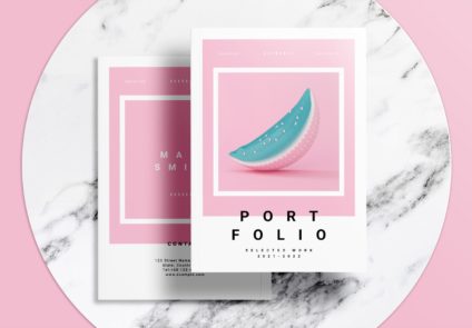 Free InDesign Pink Portfolio Layout Templates