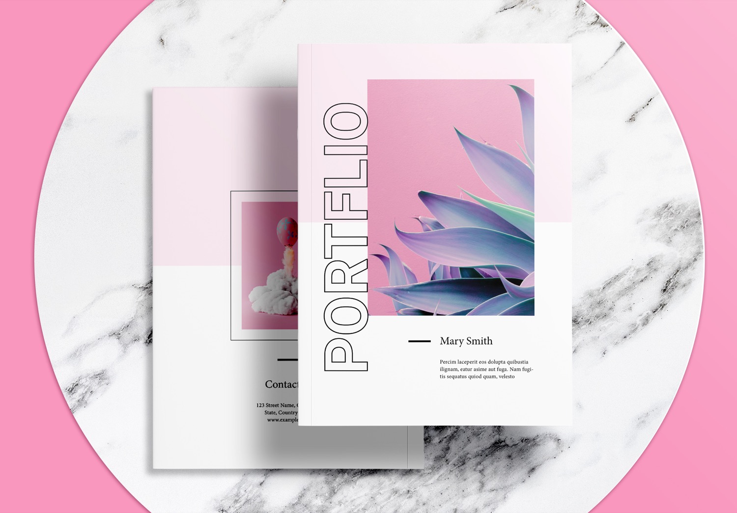 Free InDesign Pink Portfolio Templates