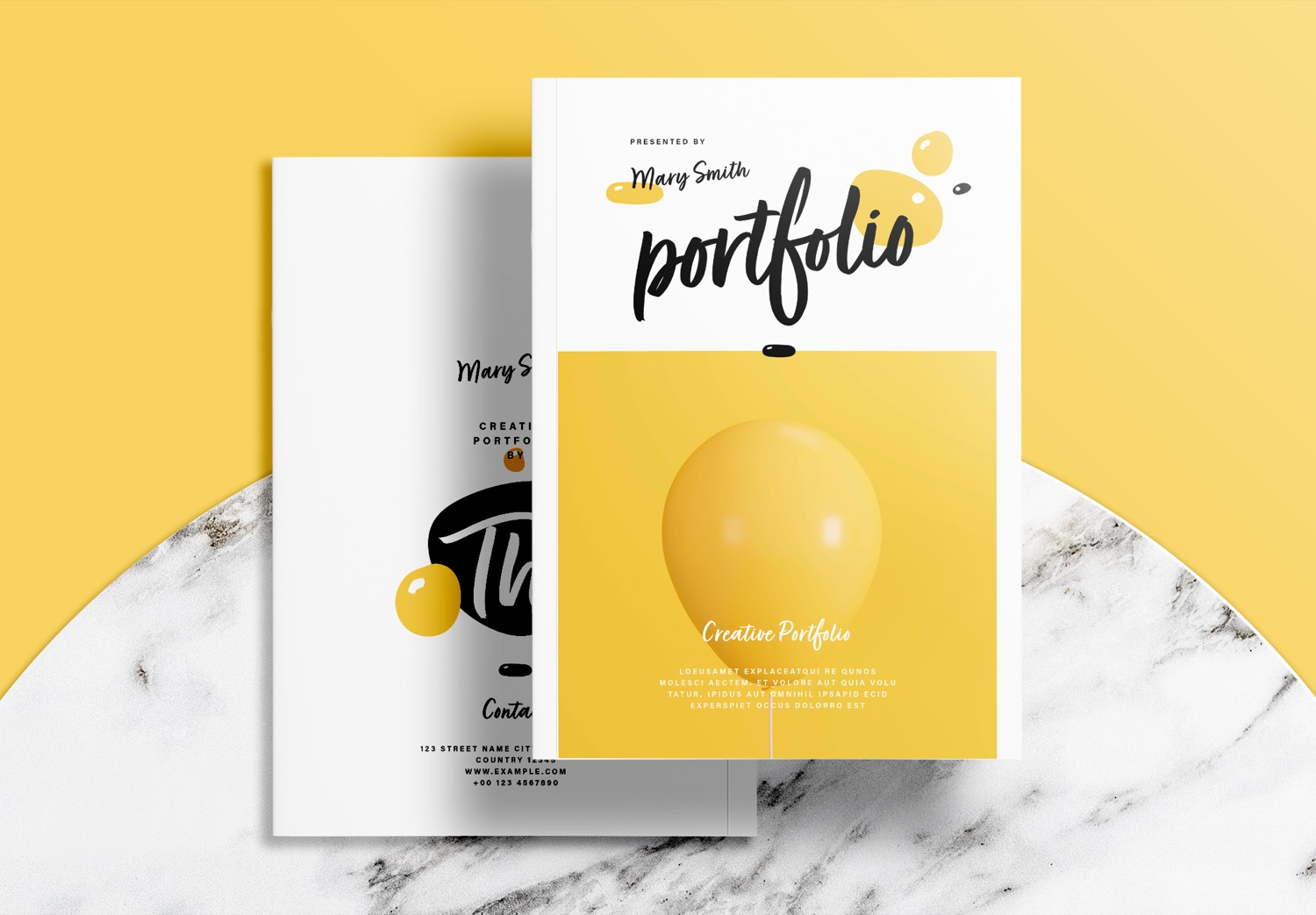 Free InDesign Portfolio Templates with Yellow Accents