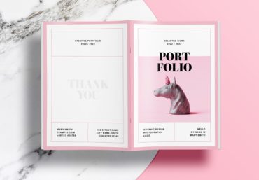 Free InDesign Pink Portfolio Layout Template | Free Download