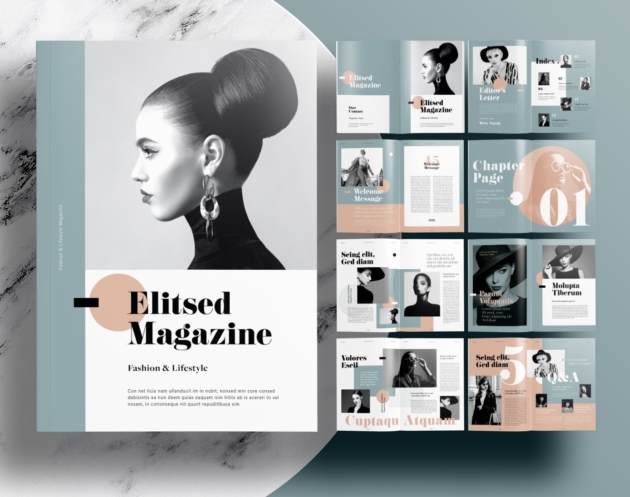 Free InDesign Magazine Layout Template with Green Accents