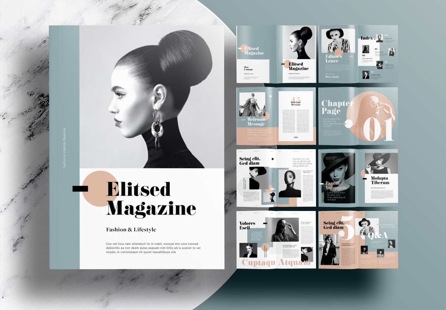 Free InDesign Magazine Layout Template with Green Accents