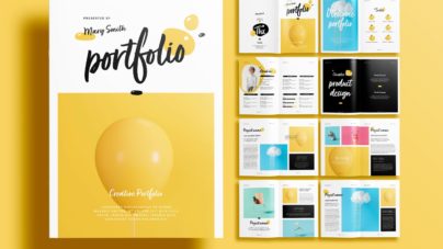 Free InDesign Portfolio Templates with Yellow Accents