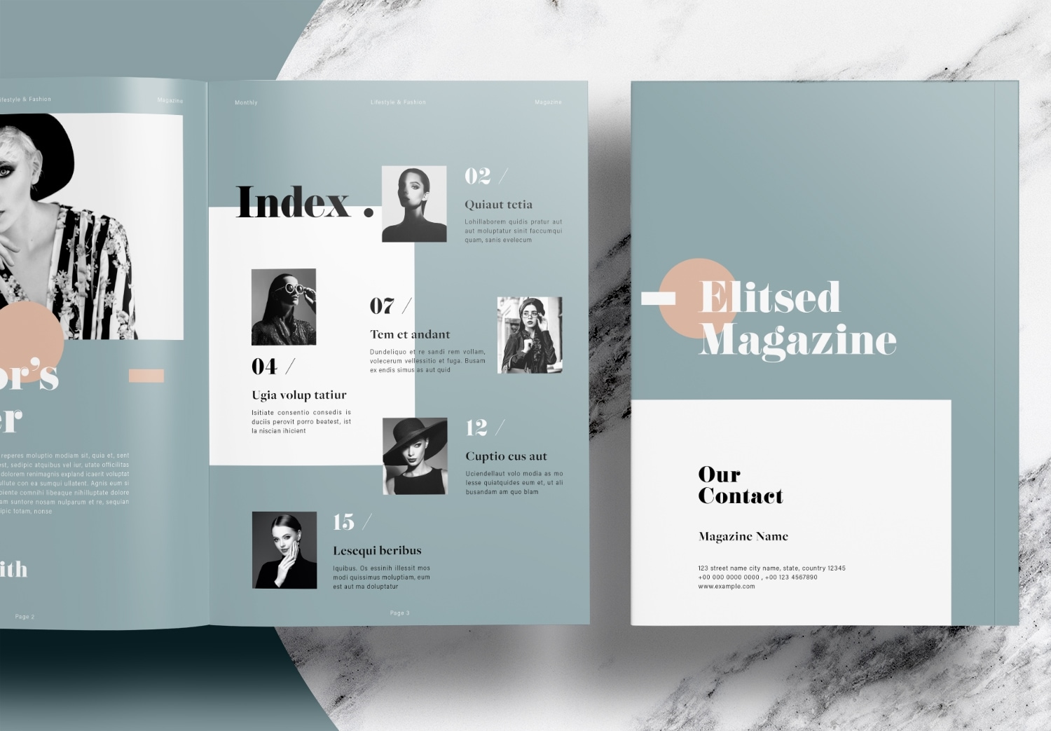 Free InDesign Magazine Layout Template with Green Accents