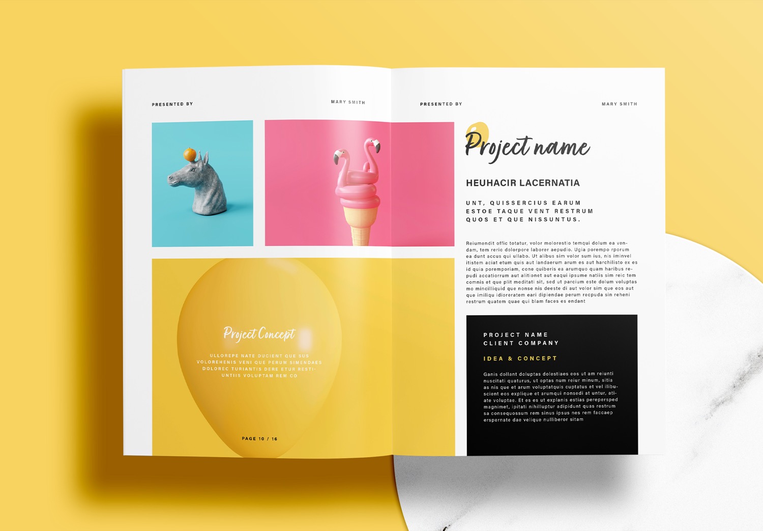 Free InDesign Portfolio Templates with Yellow Accents