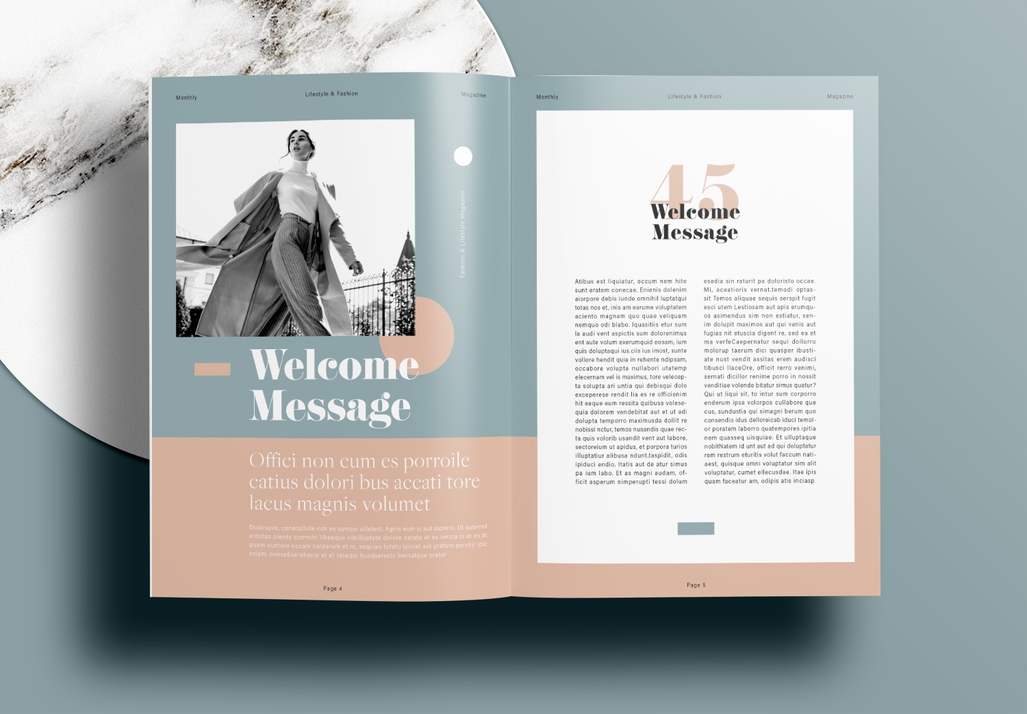 Free InDesign Magazine Layout Template with Green Accents