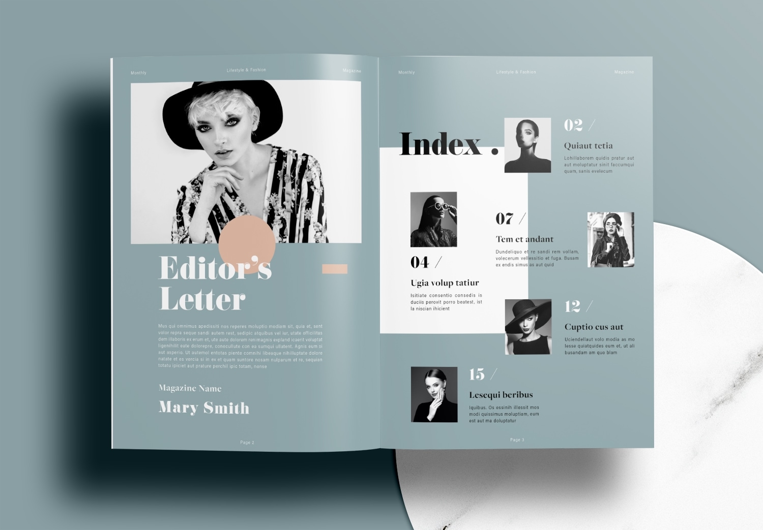 Free InDesign Magazine Layout Template with Green Accents