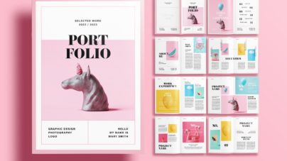 Free InDesign Pink Portfolio Layout Templates