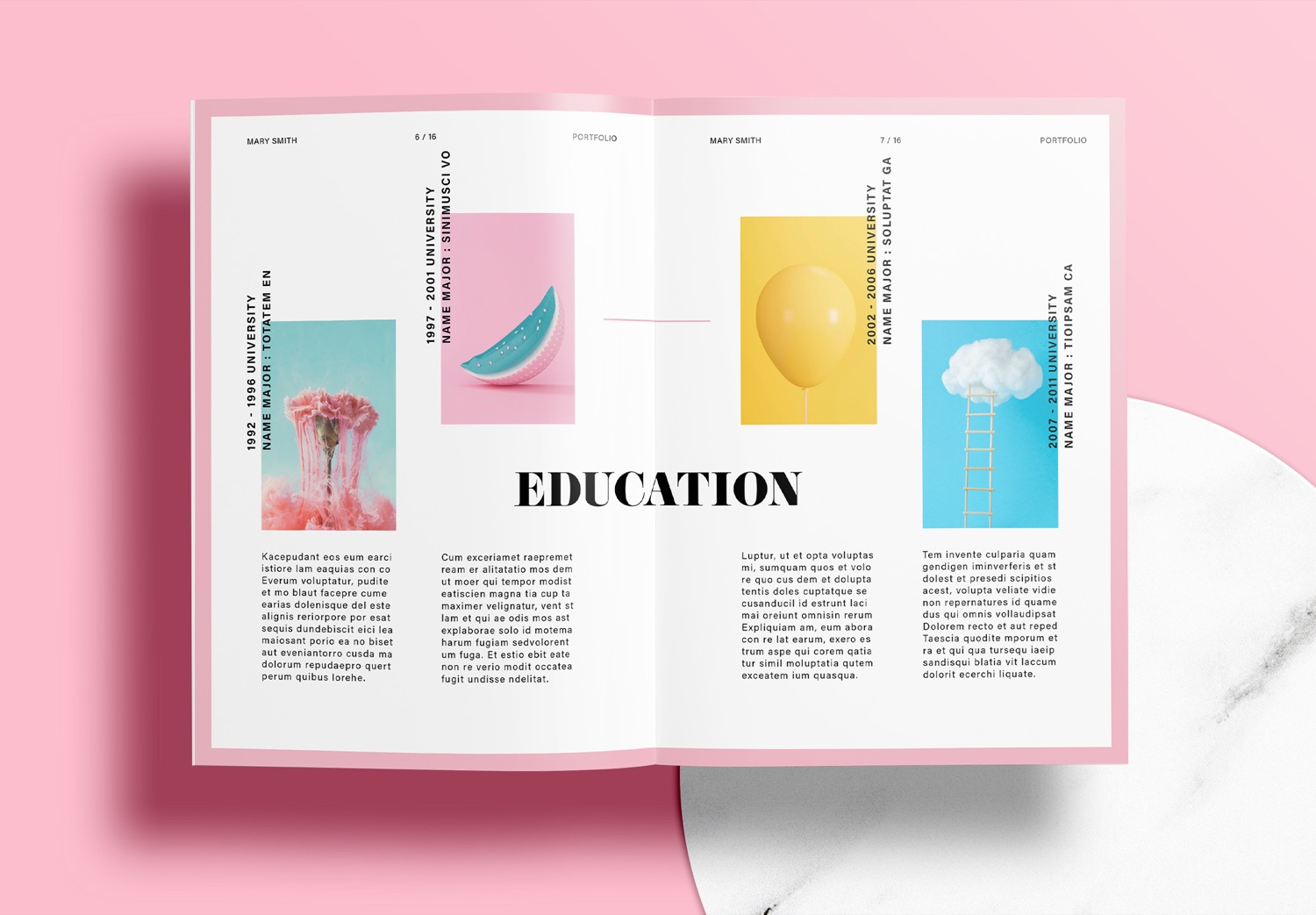 Free InDesign Pink Portfolio Layout Templates