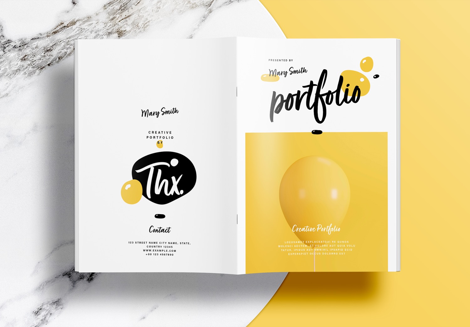 Free InDesign Portfolio Templates with Yellow Accents