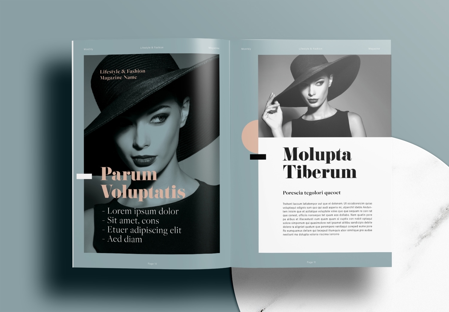 Free InDesign Magazine Layout Template with Green Accents