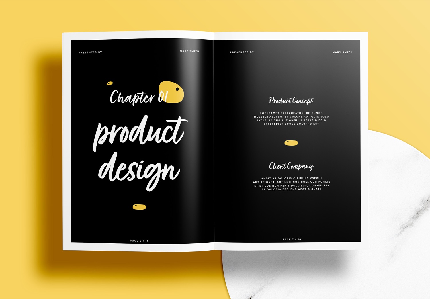 Free InDesign Portfolio Templates with Yellow Accents