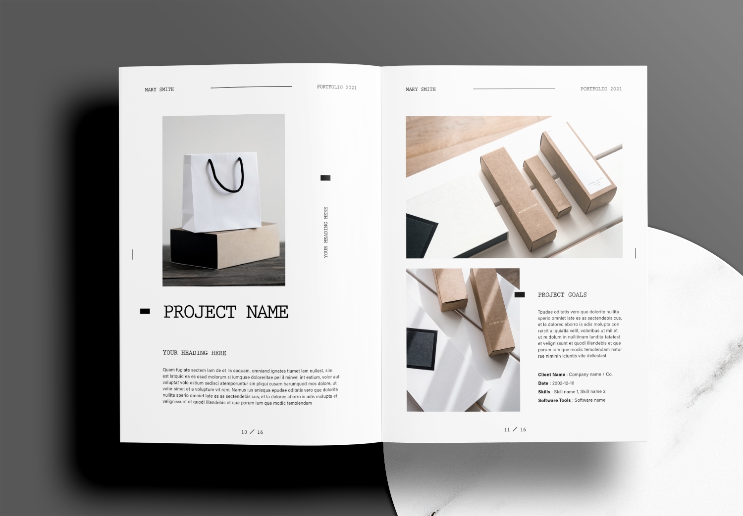 Free Graphic Design Portfolio Layout InDesign Template Download