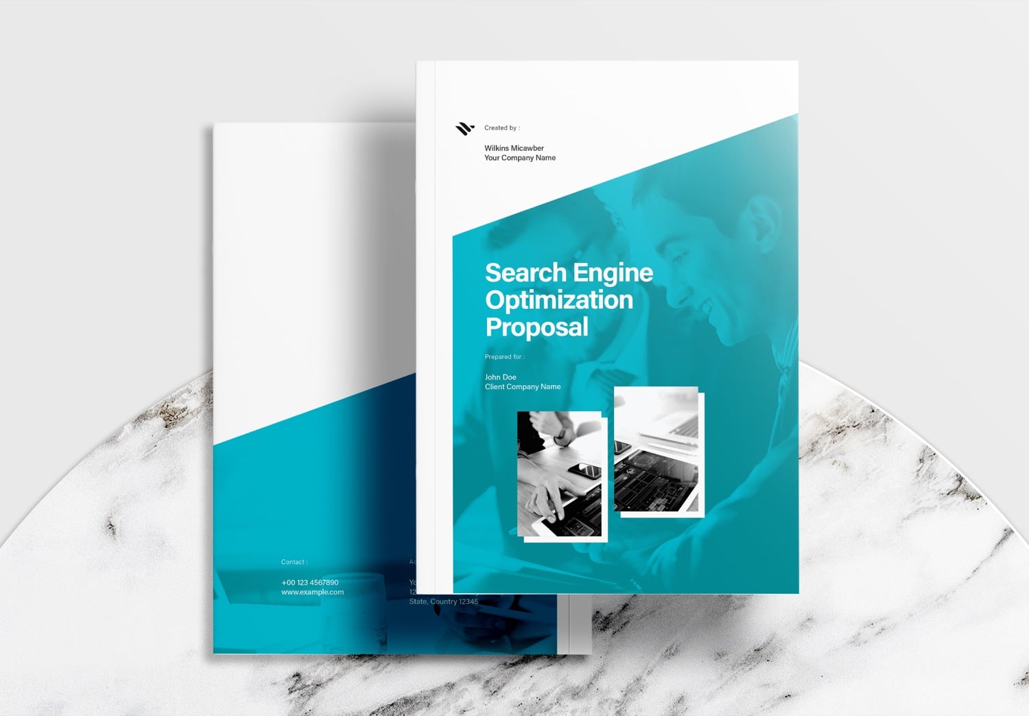 Free InDesign Business Proposal Template with Blue Accents