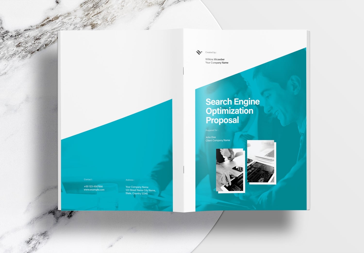 Free InDesign Business Proposal Template with Blue Accents