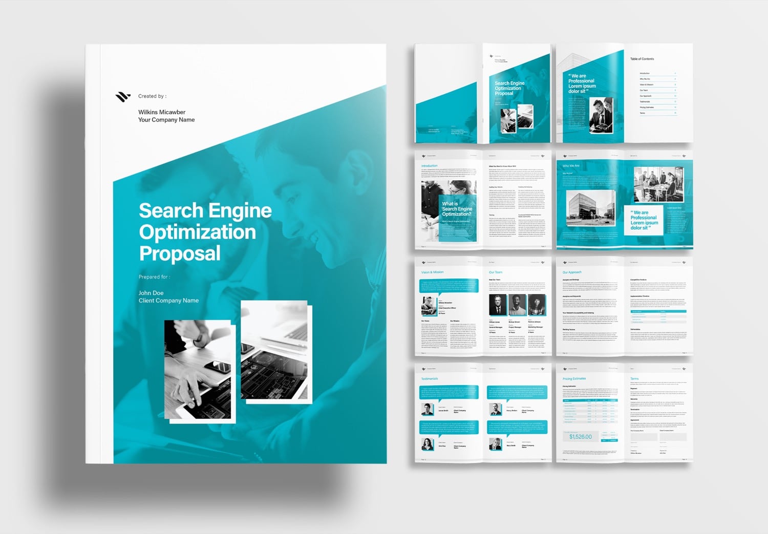 Free InDesign Business Proposal Template with Blue Accents