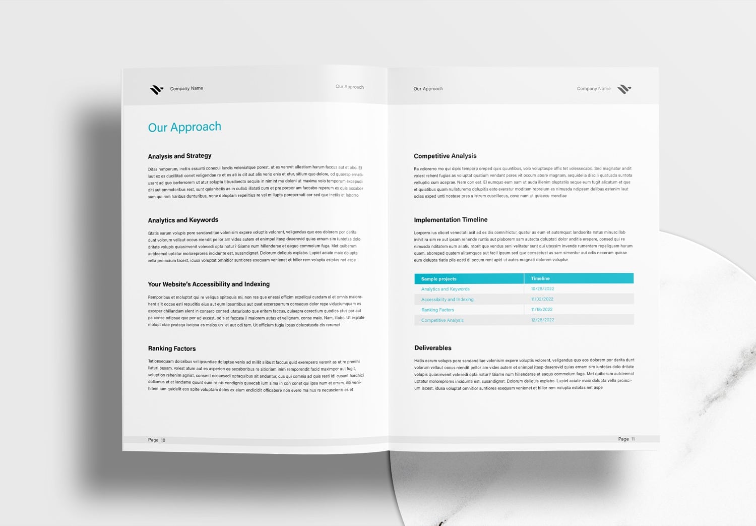 Free InDesign Business Proposal Template with Blue Accents