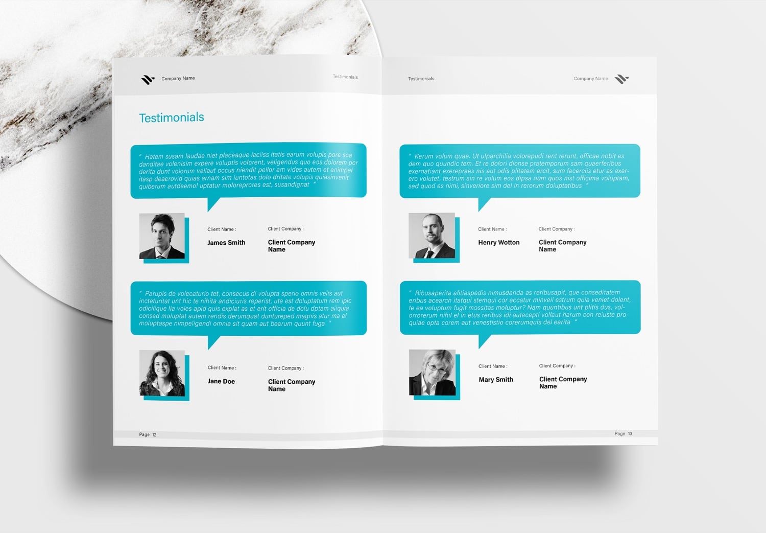 Free InDesign Business Proposal Template with Blue Accents