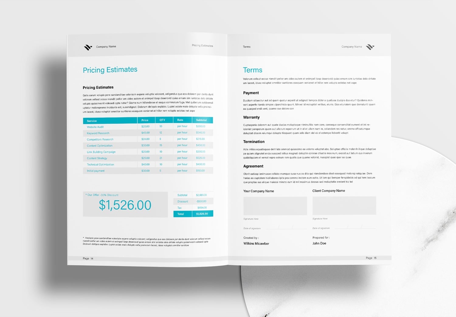 Free InDesign Business Proposal Template with Blue Accents