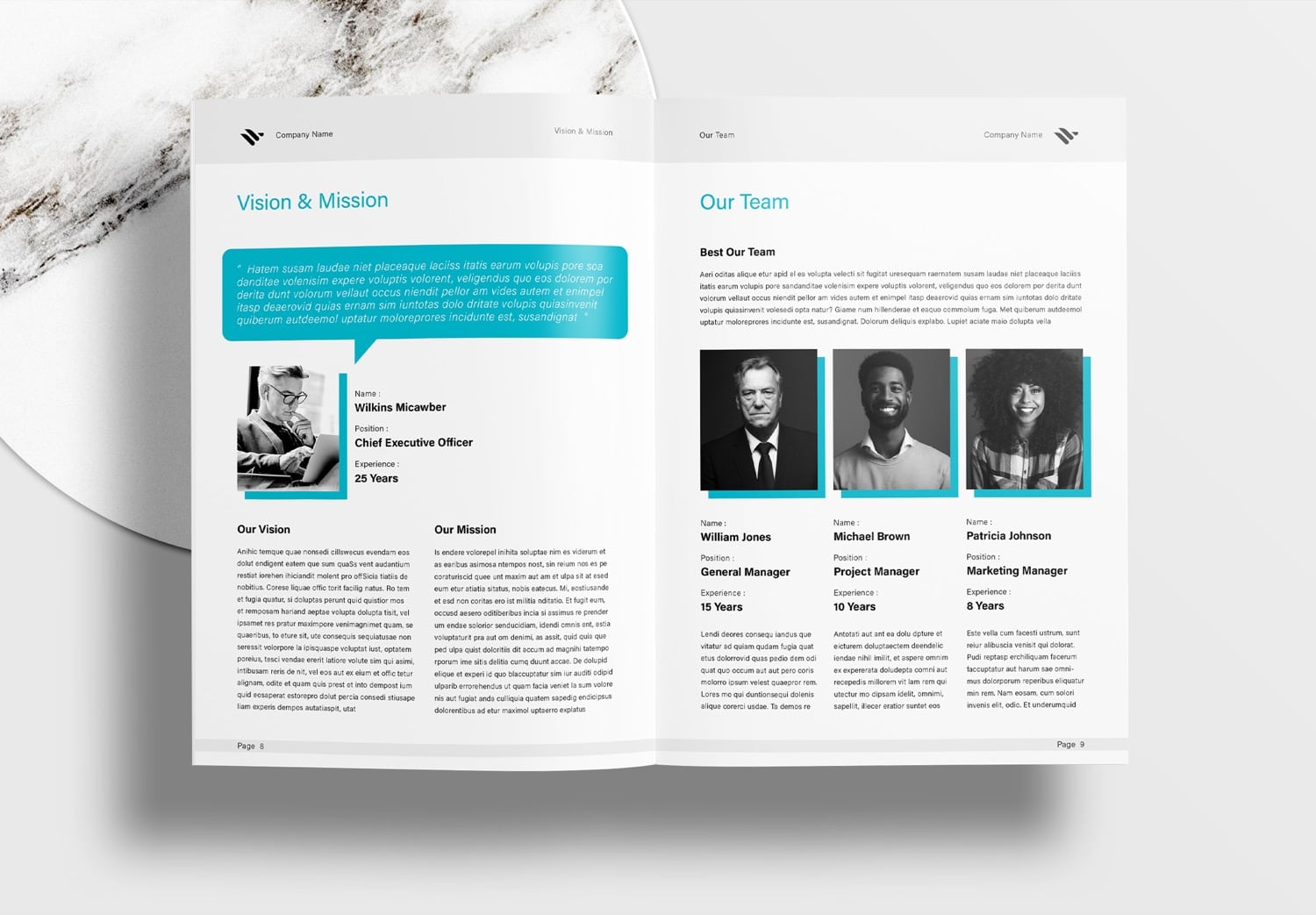 Free InDesign Business Proposal Template with Blue Accents