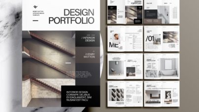 Modern Interior Design Portfolio Free InDesign Template