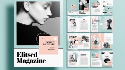 Free InDesign Green Modern Fashion Magazine Layout Template