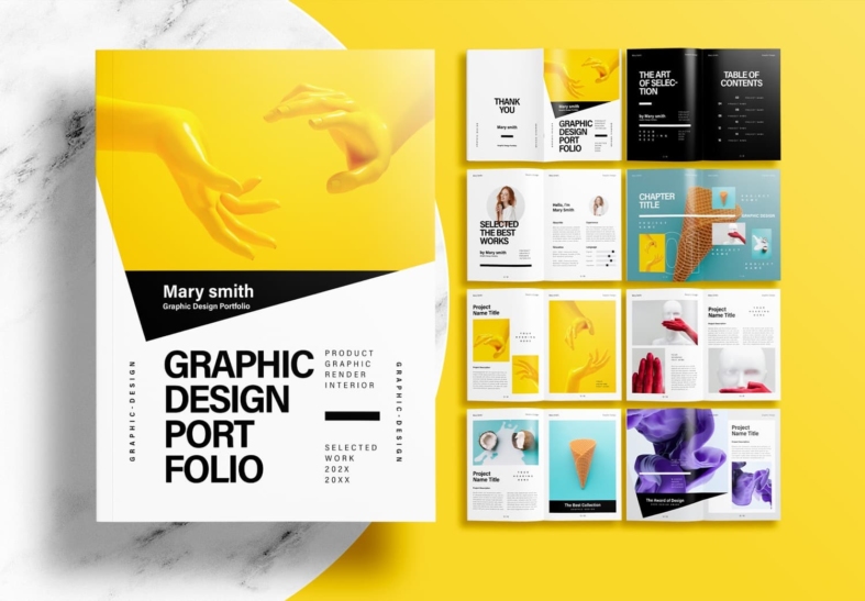 Free Modern Graphic Design Portfolio Layout InDesign Template