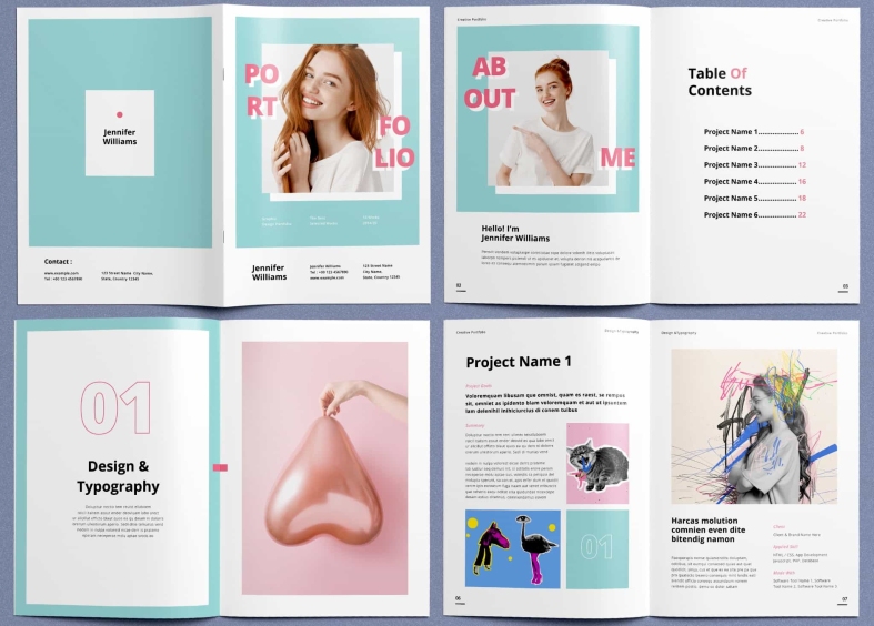 Unsell Free Minimal Green Portfolio Layout Template - Unsell.Design