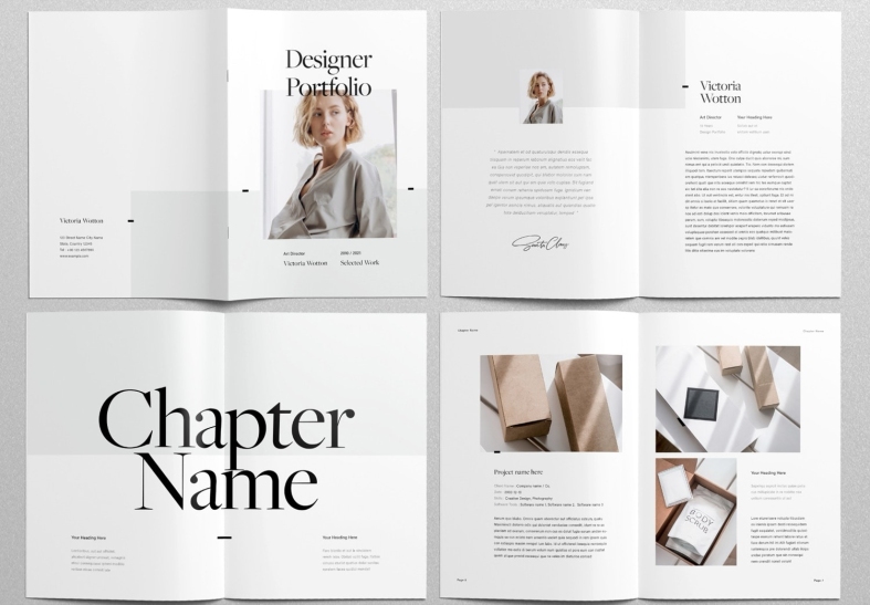 Free Designer Portfolio Template for Adobe InDesign - Unsell.Design