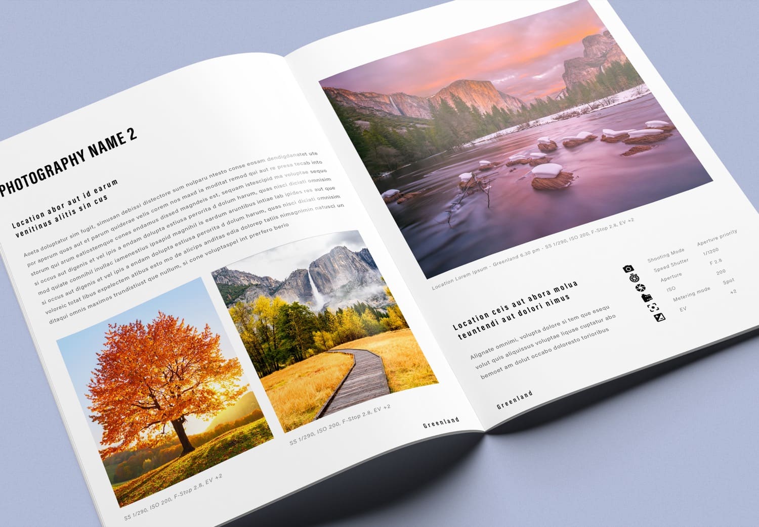 Close up Project Page of Free Download Photobook Design Template