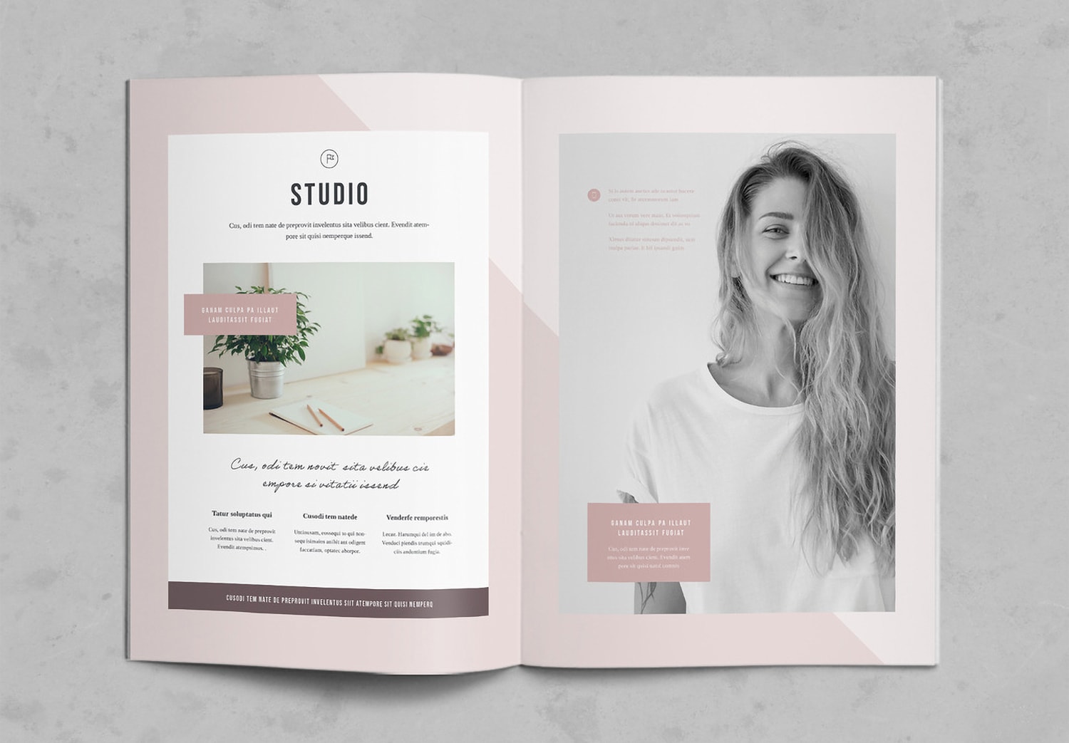 Close up of Photography Portfolio Layout Template