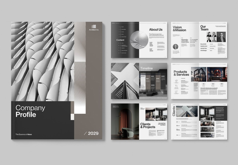 Company Profile Layout Template for Adobe InDesign - Unsell.Design