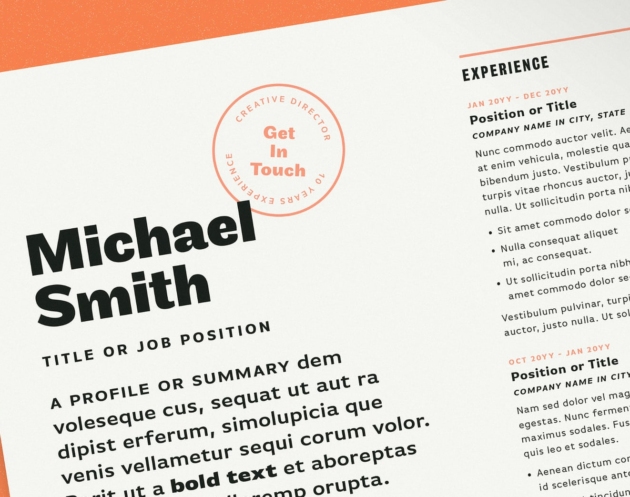 Featured of Download Minimal Resume Layout Template