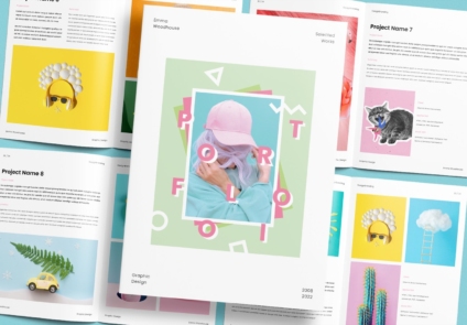 Featured of Free Minimal Pastel Green and Pink Portfolio Template