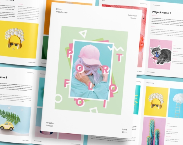 Featured of Free Minimal Pastel Green and Pink Portfolio Template