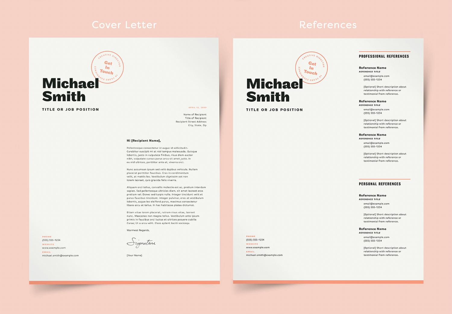 Preview Page 3-4 of Download Minimal Resume Layout Template
