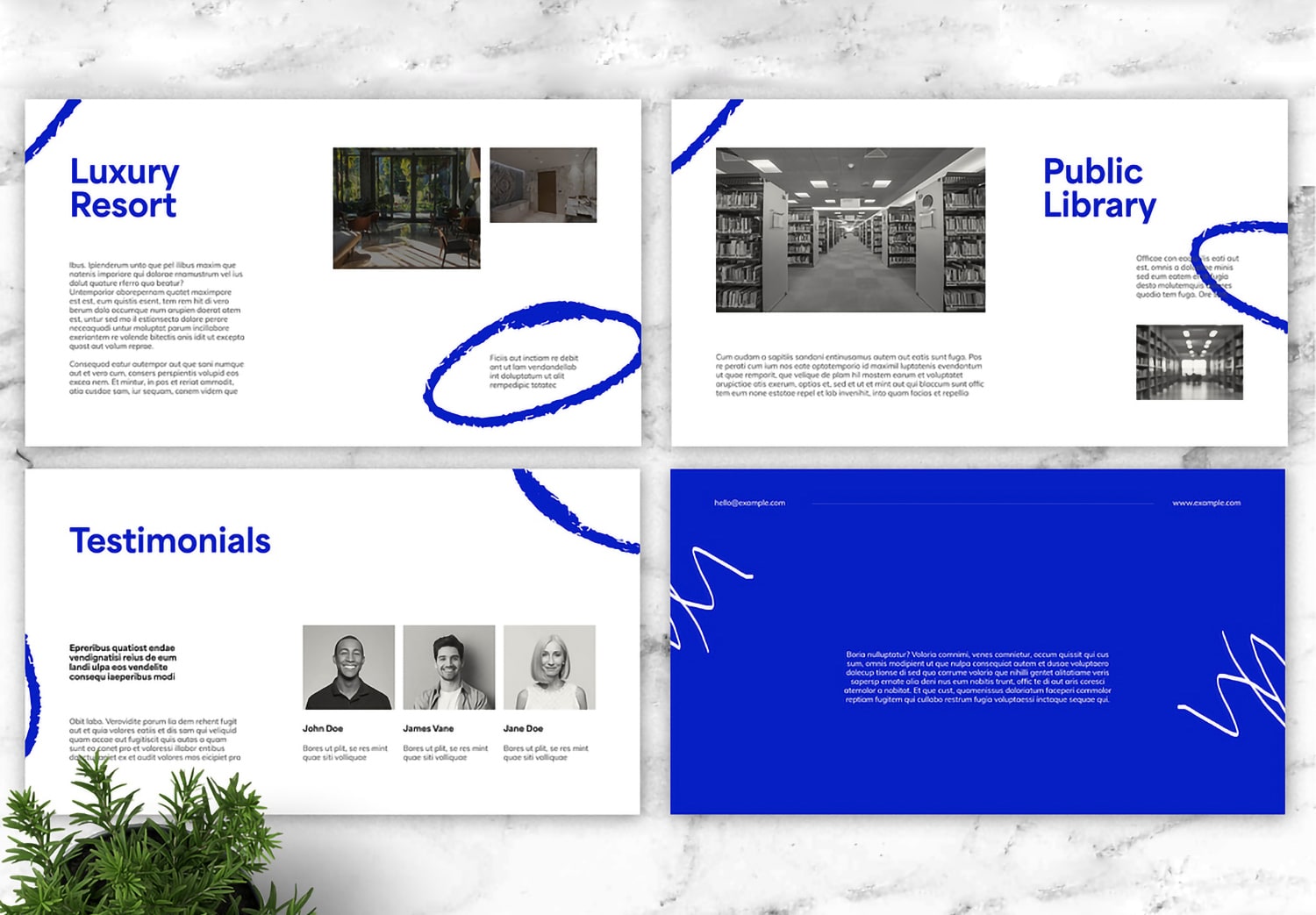 Preview Set 3 of Download Blue Architect Portfolio Template