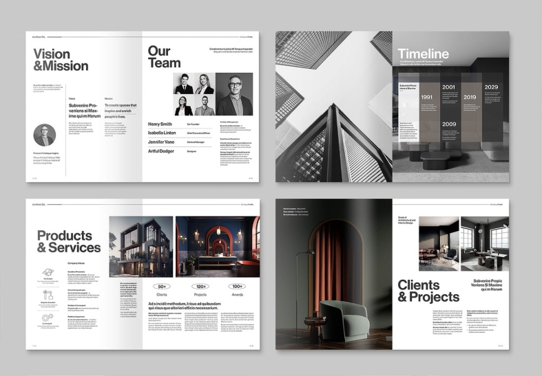 Company Profile Layout Template for Adobe InDesign - Unsell.Design