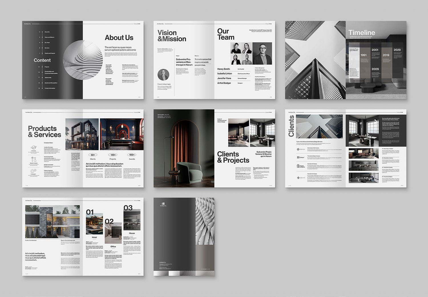 Preview set of Company Profile Layout