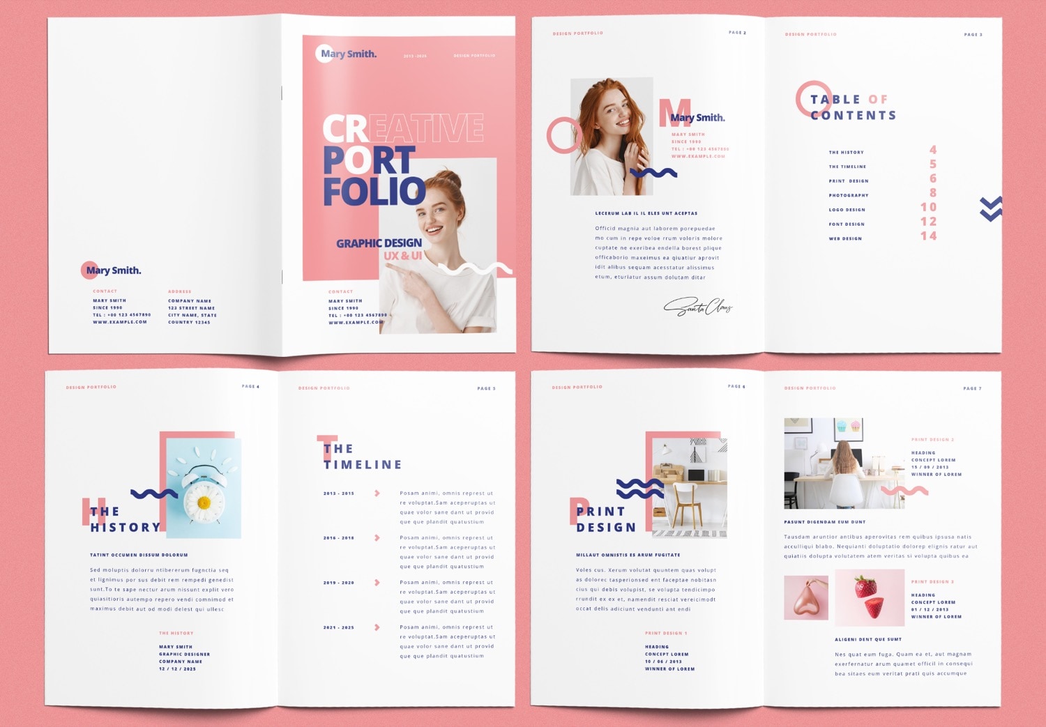Show Pages-1-7 of Free Download Creative Portfolio Layout Template for Adobe InDesign