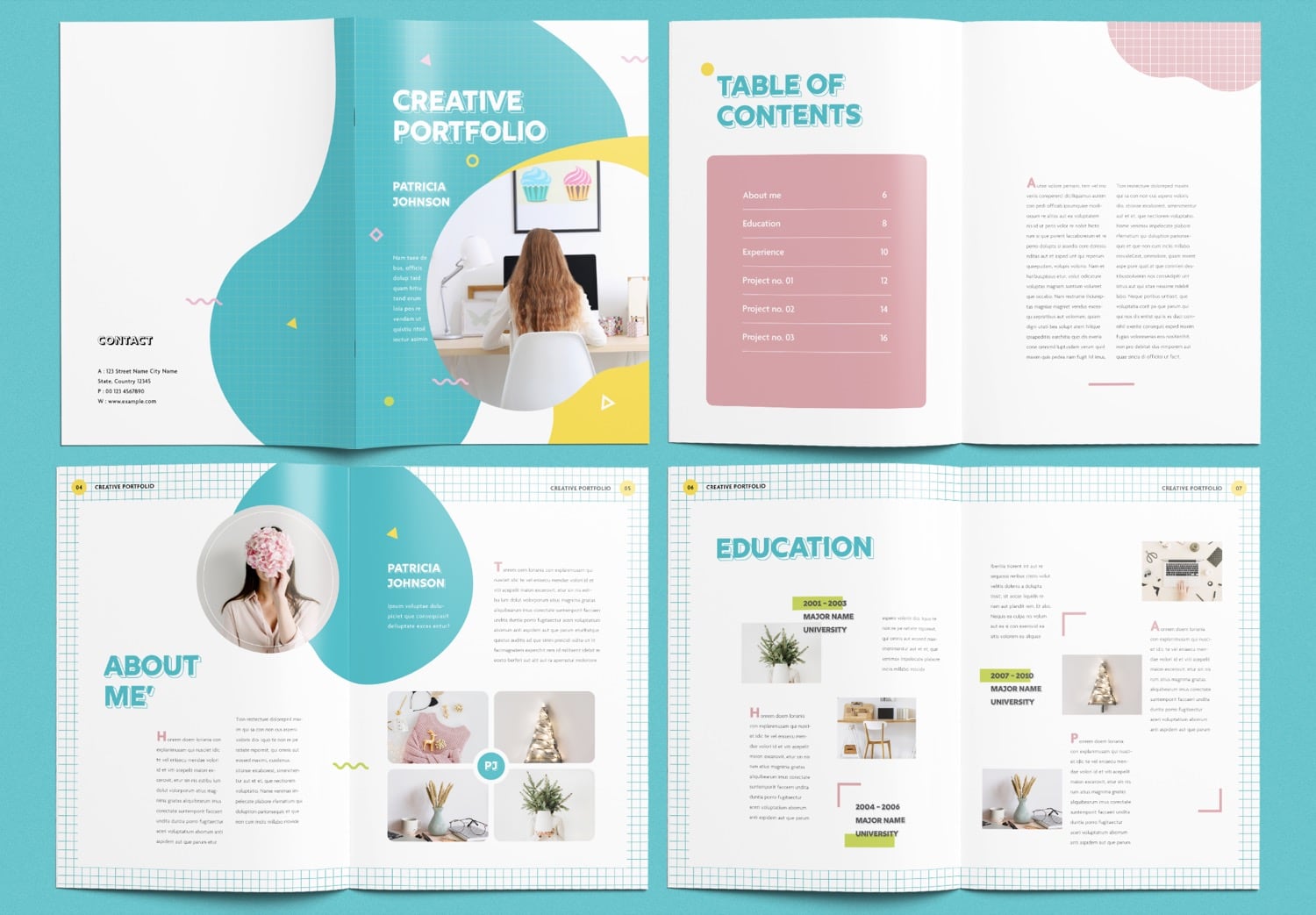 Show Pages 1-7 of Free Download Minimal Portfolio Template for students